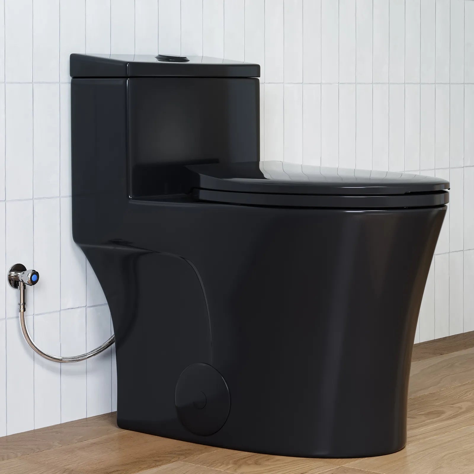 10 Inch Rough In Toilet Black One Piece Toilet Model T0338B-10