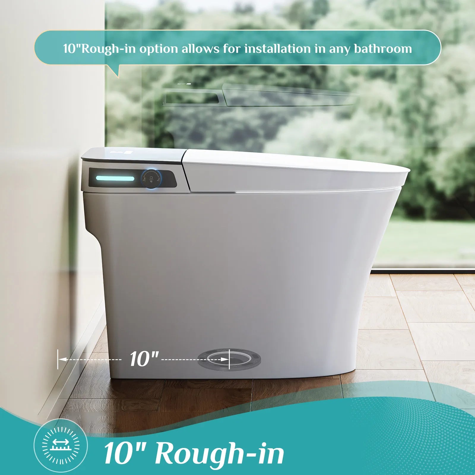 Smart Toilet with Bidet Seat for 10 Inch Rough In Model T37